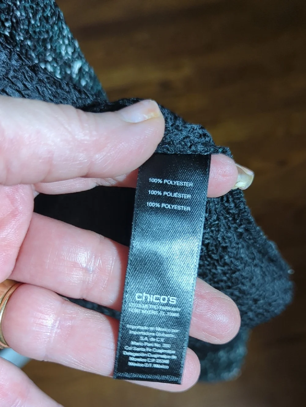 Chico's Travelers Black & Silver Flecks Drape Open Front Lightweight Coatigan XL